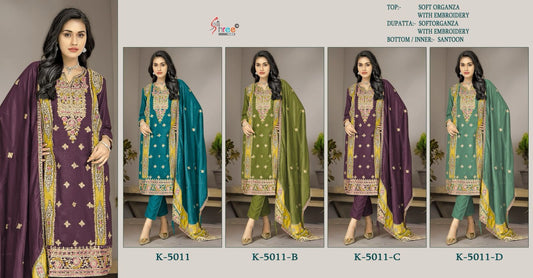5011 Shree Fabs Organza Silk Pakistani Salwar Suits