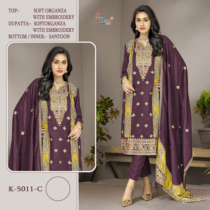 5011 Shree Fabs Organza Silk Pakistani Salwar Suits