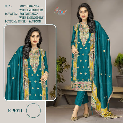 5011 Shree Fabs Organza Silk Pakistani Salwar Suits