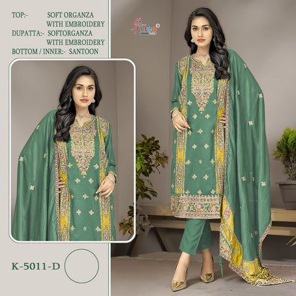 5011 Shree Fabs Organza Silk Pakistani Salwar Suits
