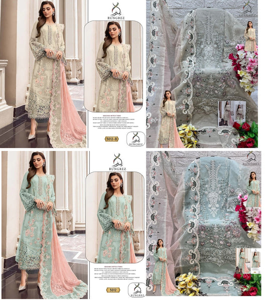 5012 Rungrez Organza Pakistani Salwar Suits