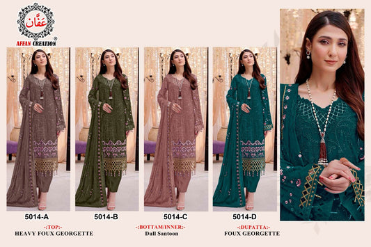 5014 Affan Creation Fox Georgette Pakistani Salwar Suits