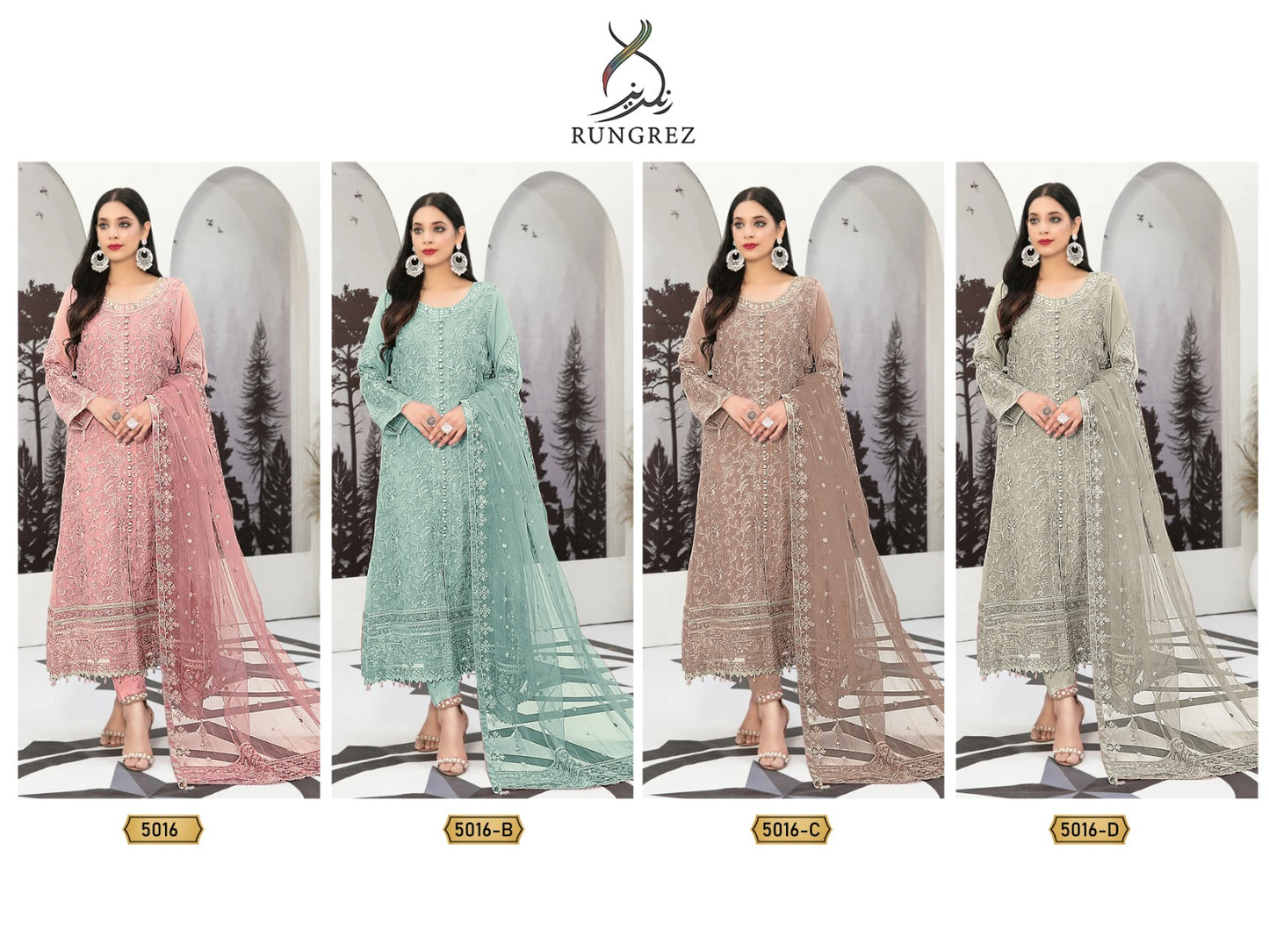 5016 Rungrez Fox Georgette Pakistani Salwar Suits