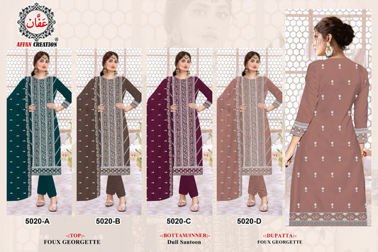 5020 Affan Creation Fox Georgette Pakistani Salwar Suits