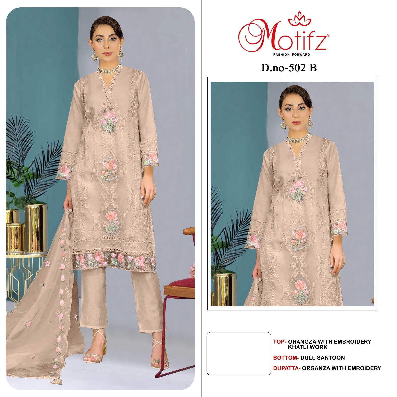 502 Motifz Organza Pakistani Salwar Suits