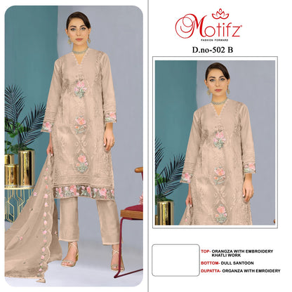 502 Motifz Organza Pakistani Salwar Suits