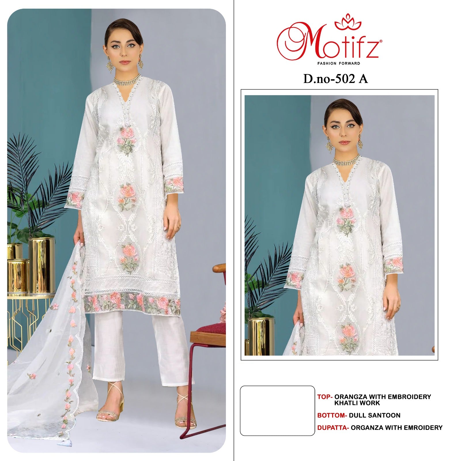 502 Motifz Organza Pakistani Salwar Suits
