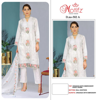 502 Motifz Organza Pakistani Salwar Suits