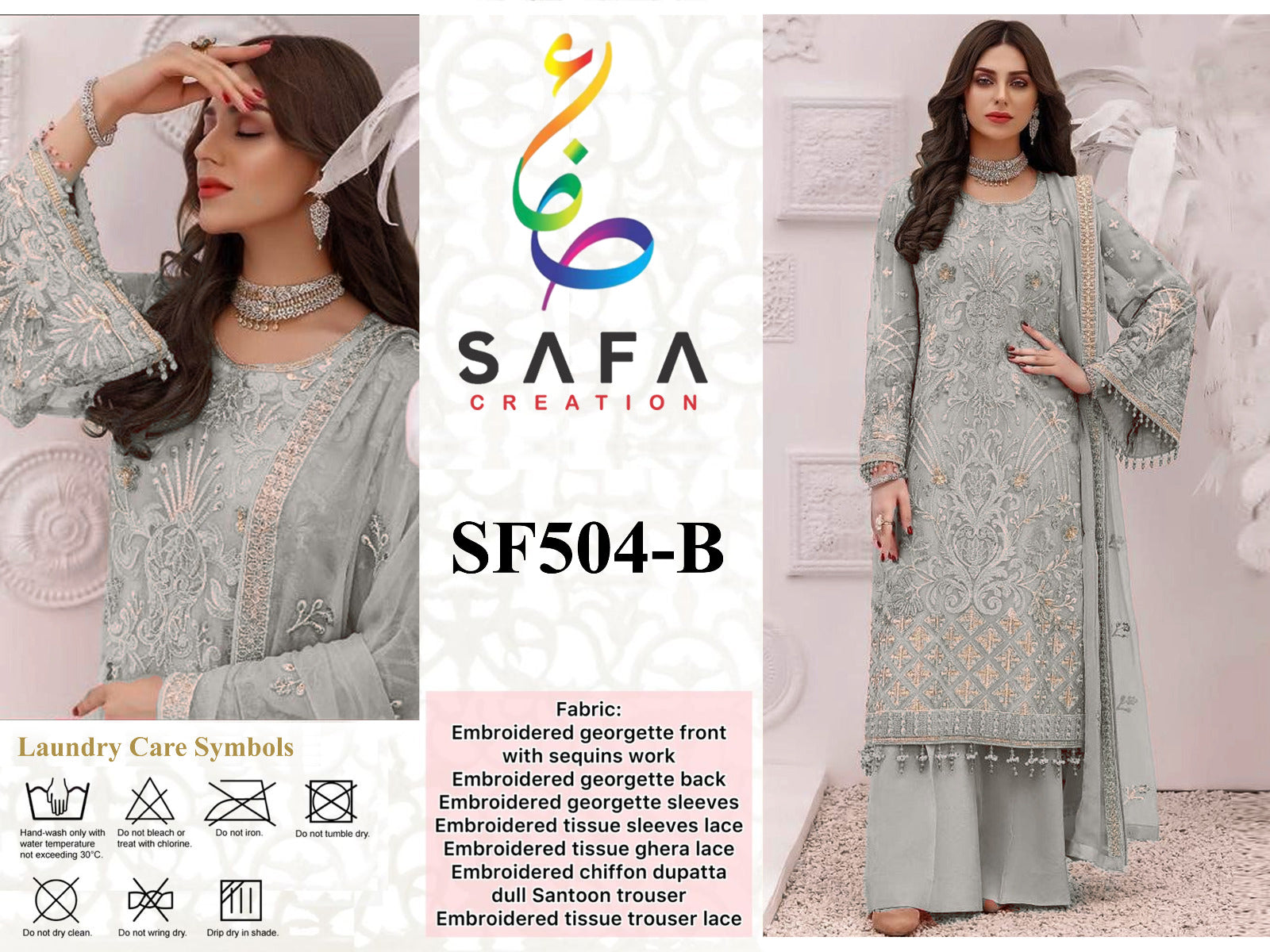 504 Safa Creation Georgette Pakistani Salwar Suits