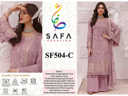 504 Safa Creation Georgette Pakistani Salwar Suits