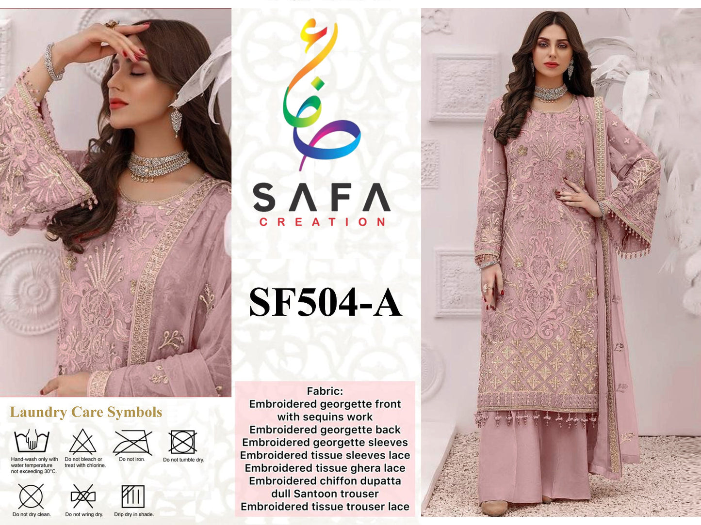 504 Safa Creation Georgette Pakistani Salwar Suits
