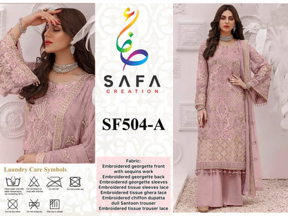 504 Safa Creation Georgette Pakistani Salwar Suits