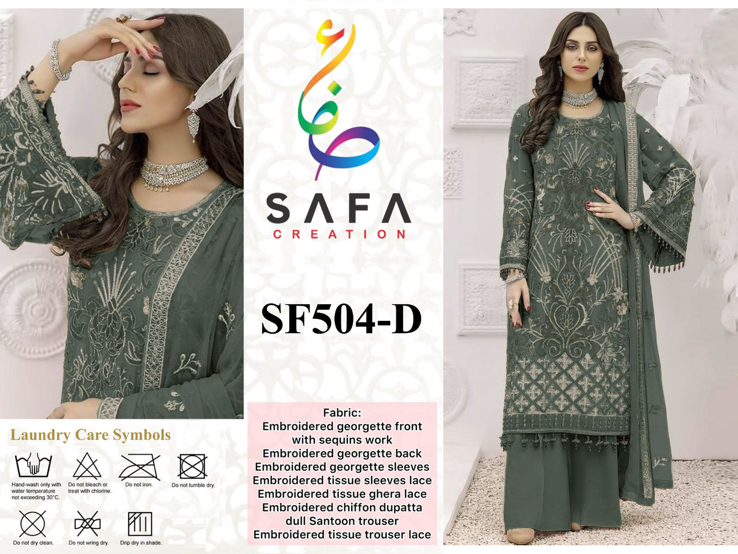 504 Safa Creation Georgette Pakistani Salwar Suits