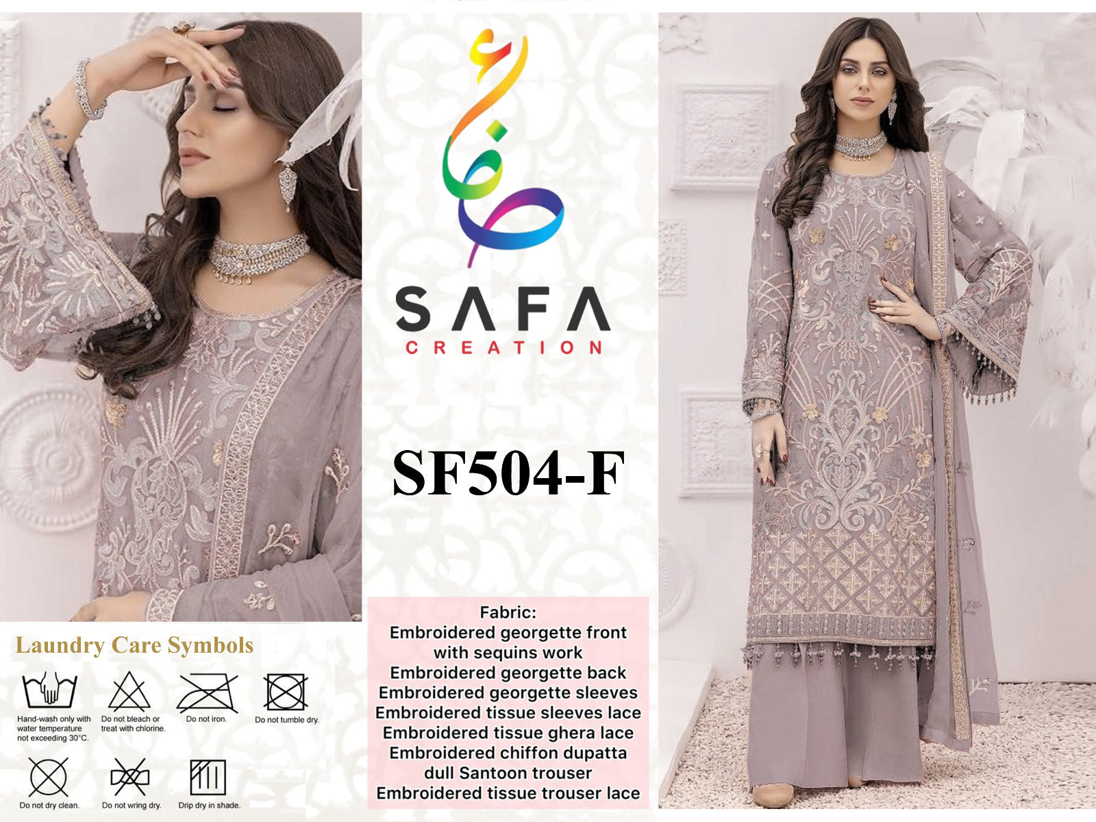 504 Safa Creation Georgette Pakistani Salwar Suits
