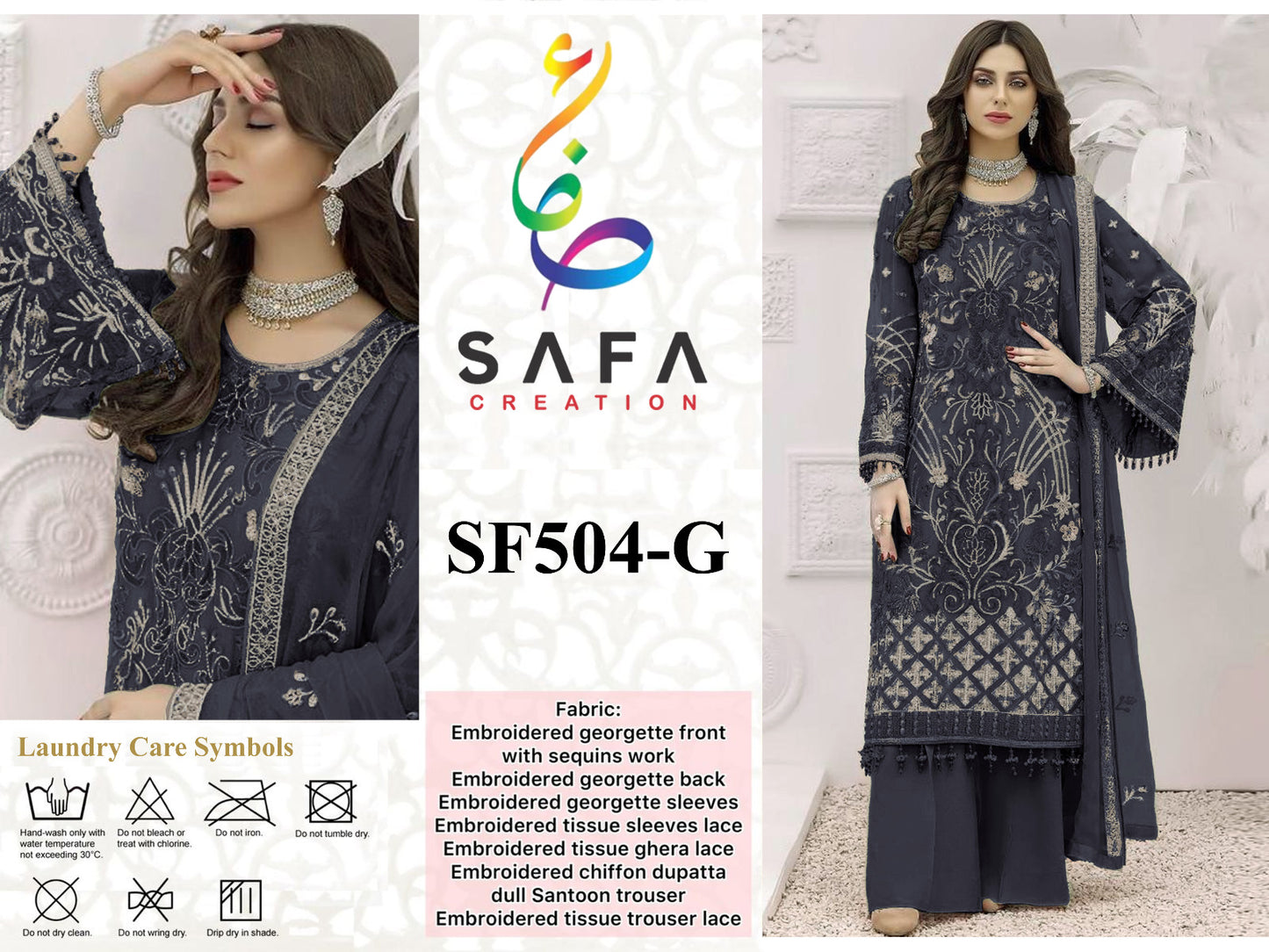 504 Safa Creation Georgette Pakistani Salwar Suits