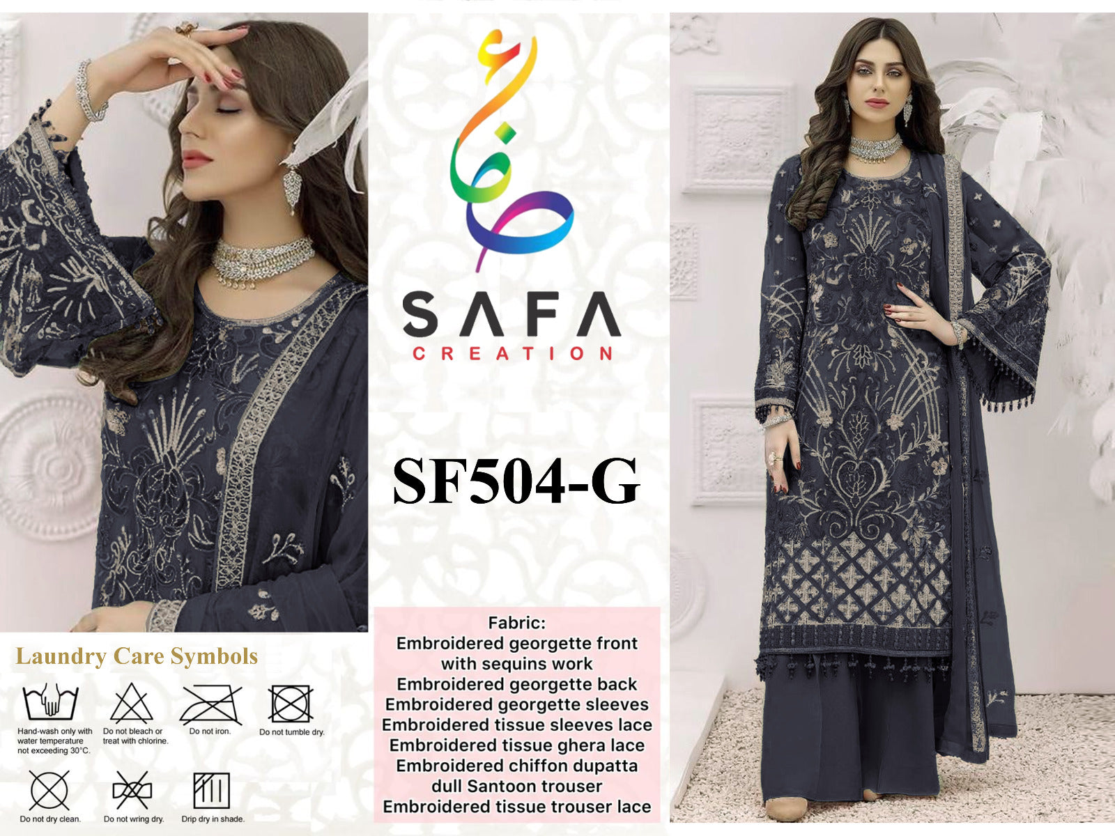 504 Safa Creation Georgette Pakistani Salwar Suits