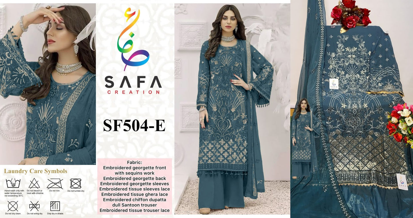 504 Safa Creation Georgette Pakistani Salwar Suits