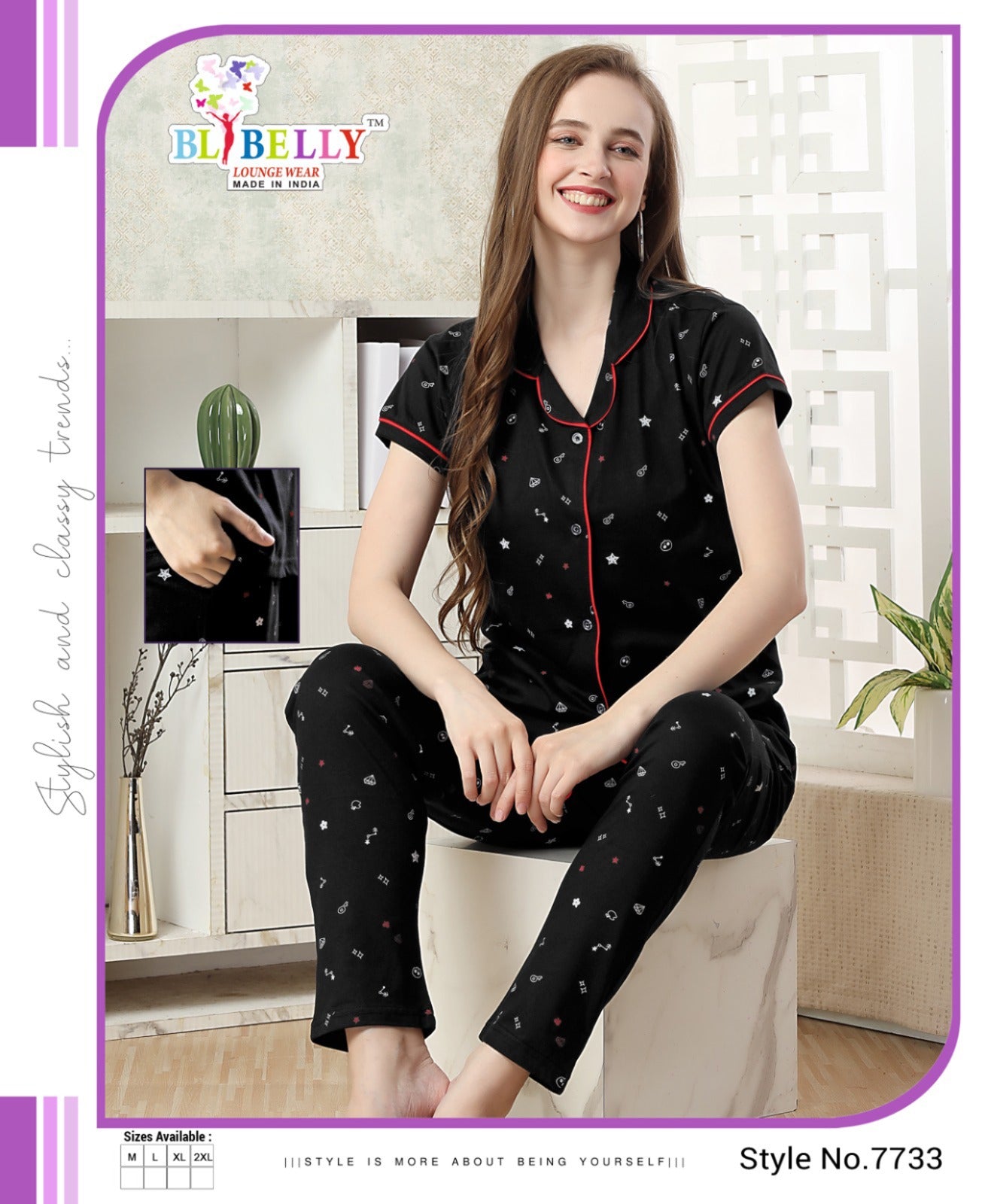 506 Belly Collar Night Suits