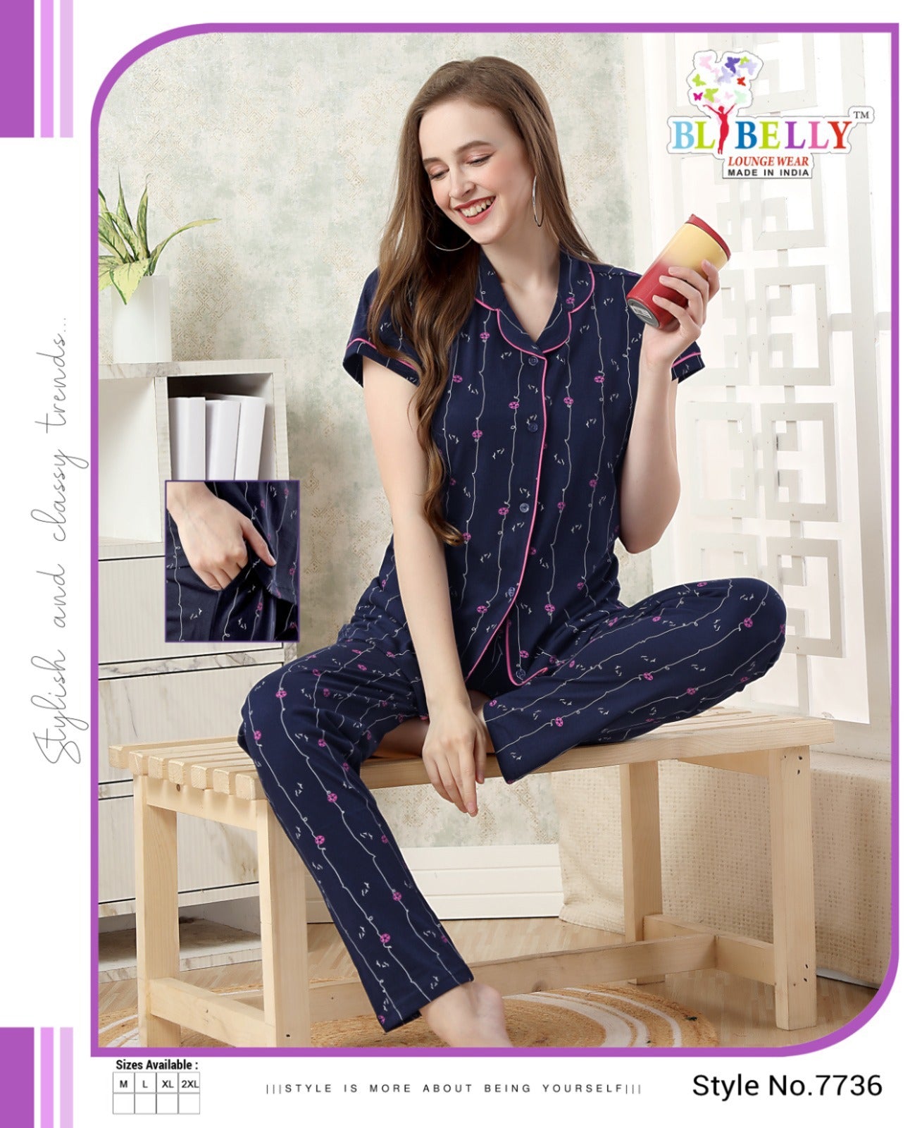 506 Belly Collar Night Suits