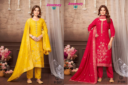 P 506 N 507 Journey Design Muslin Readymade Pant Style Suits