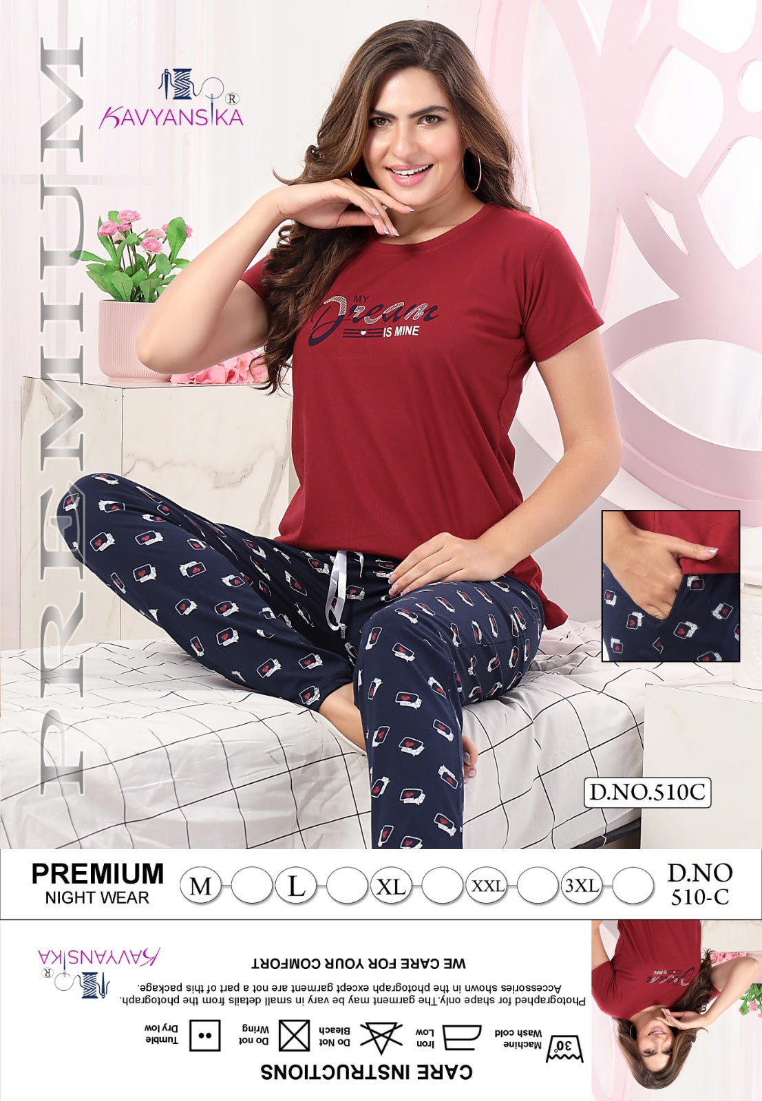 510 Kavyansika Cotton Pyjama Night Suits