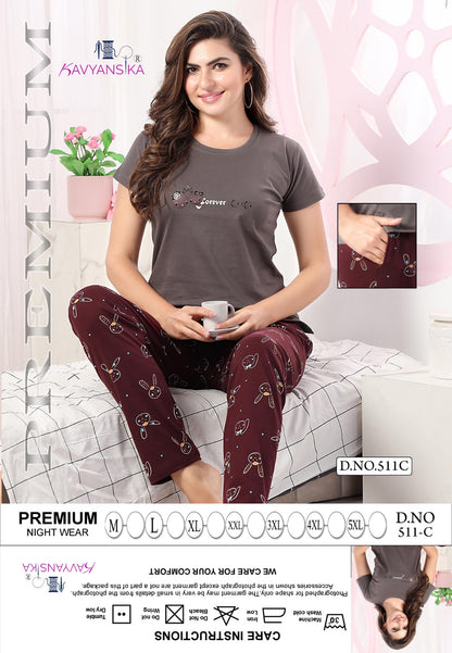 511 Kavyansika Cotton Pyjama Night Suits