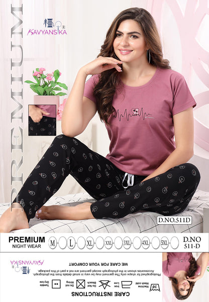 511 Kavyansika Cotton Pyjama Night Suits