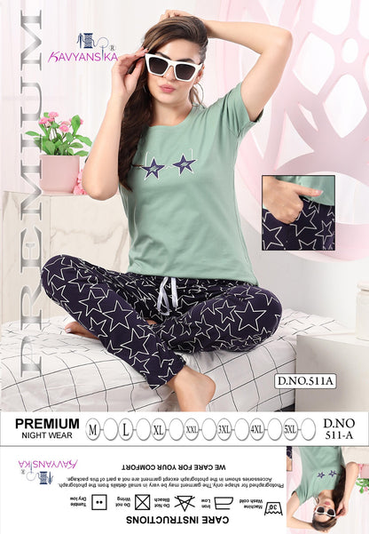 511 Kavyansika Cotton Pyjama Night Suits
