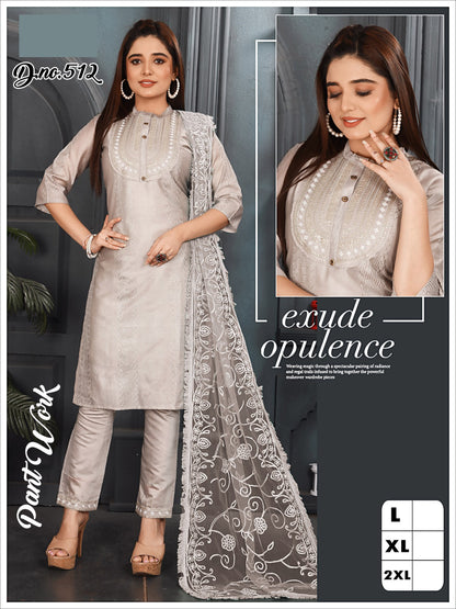 512-524-529 Kh Chanderi Readymade Pant Style Suits