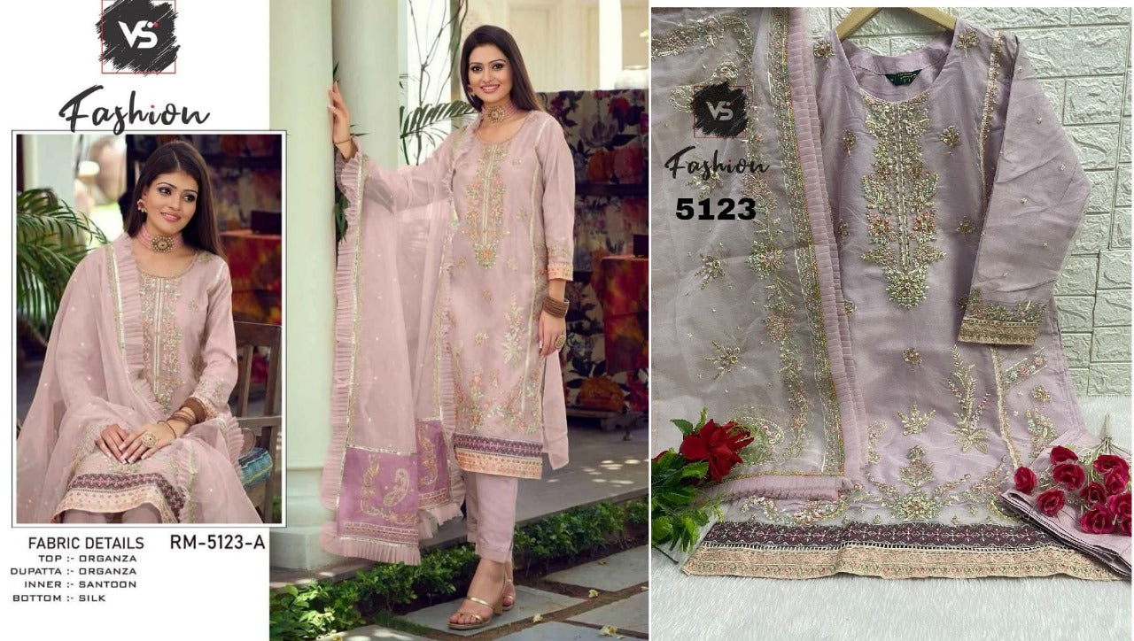 5123 Vs Fashion Organza Pakistani Readymade Suits