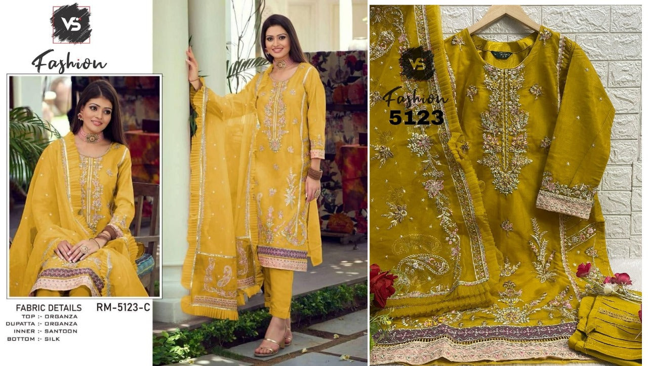 5123 Vs Fashion Organza Pakistani Readymade Suits