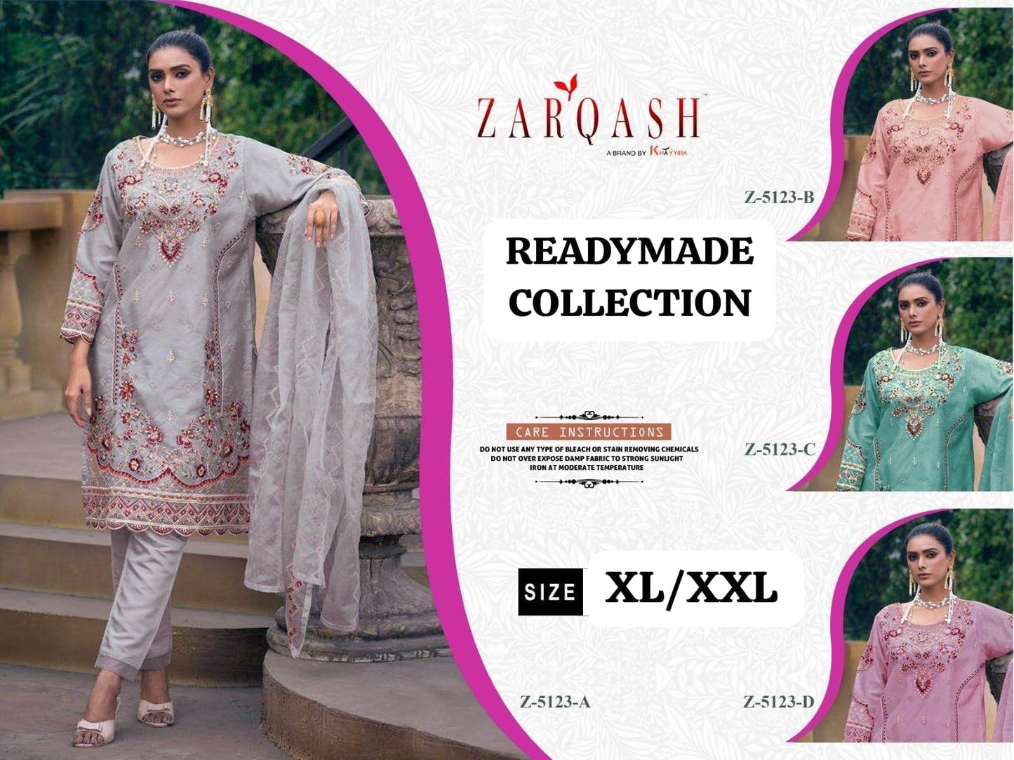 5123-Abcd Zarqash Organza Pakistani Readymade Suits
