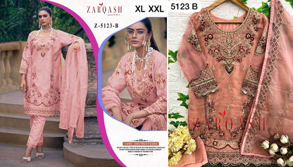 5123-Abcd Zarqash Organza Pakistani Readymade Suits