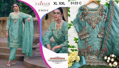 5123-Abcd Zarqash Organza Pakistani Readymade Suits