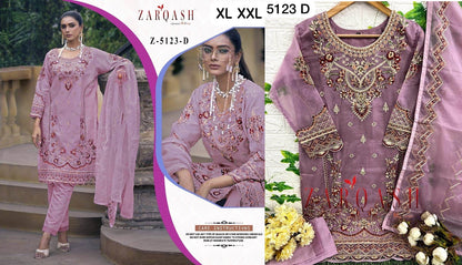 5123-Abcd Zarqash Organza Pakistani Readymade Suits