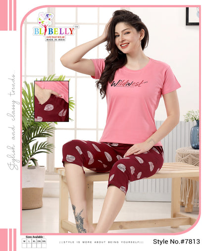 514 Belly Hosiery Sinker Capri Night Suits