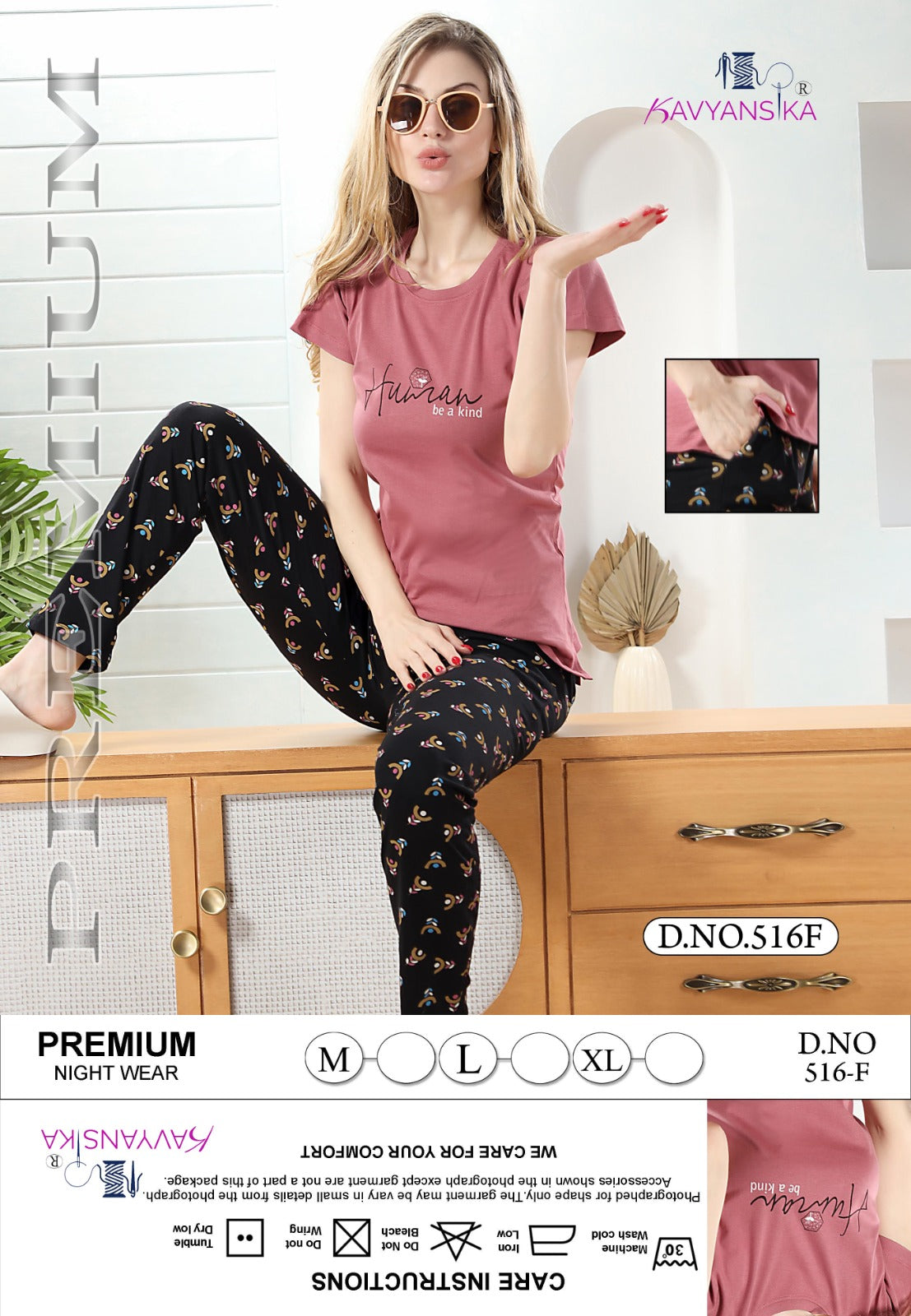 516 Kavyansika Hosiery Cotton Pyjama Night Suits