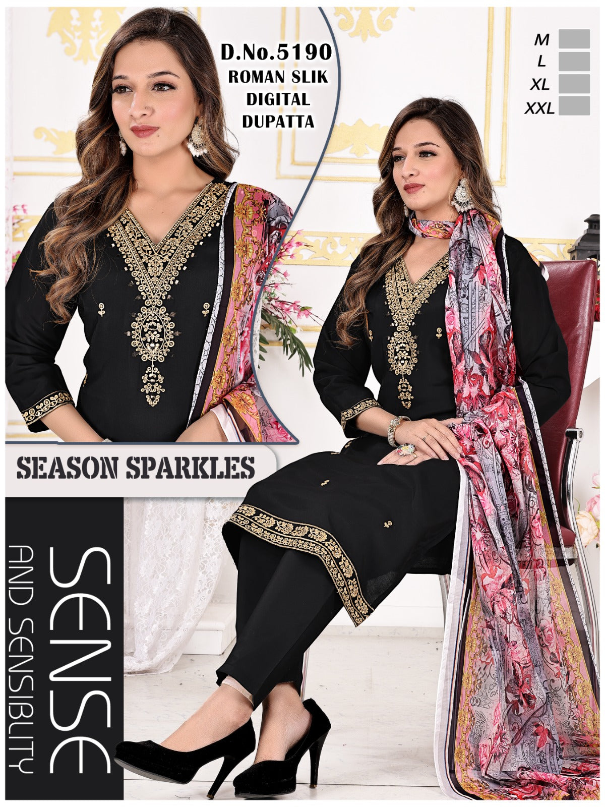 5189-5192 Kh Roman Silk Readymade Pant Style Suits