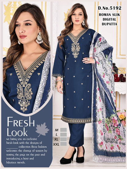 5189-5192 Kh Roman Silk Readymade Pant Style Suits