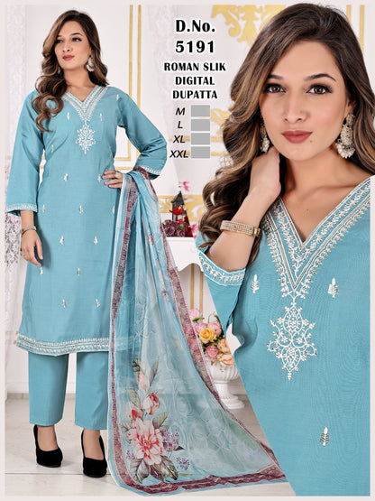5189-5192 Kh Roman Silk Readymade Pant Style Suits