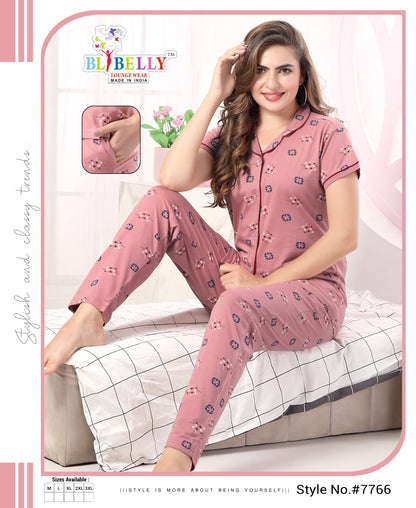 521 Belly Hosiery Sinker Collar Night Suits