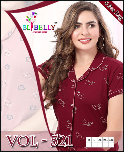 521 Belly Hosiery Sinker Collar Night Suits