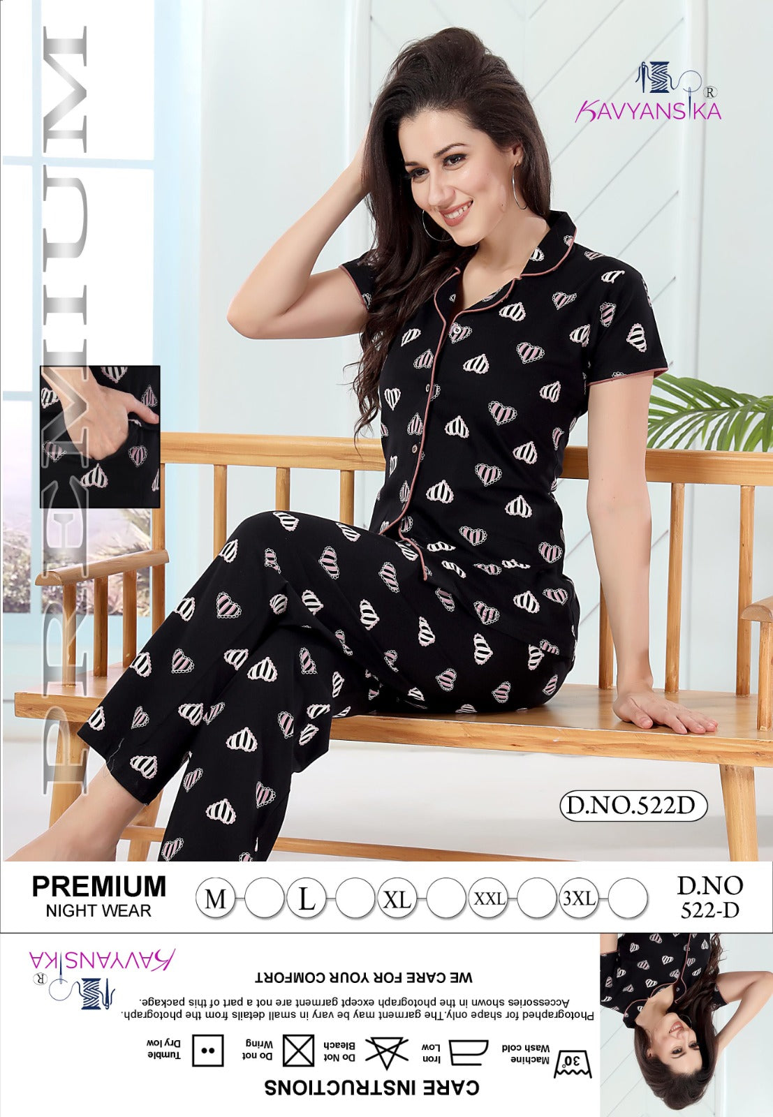 522 Kavyansika Cotton Collar Night Suits