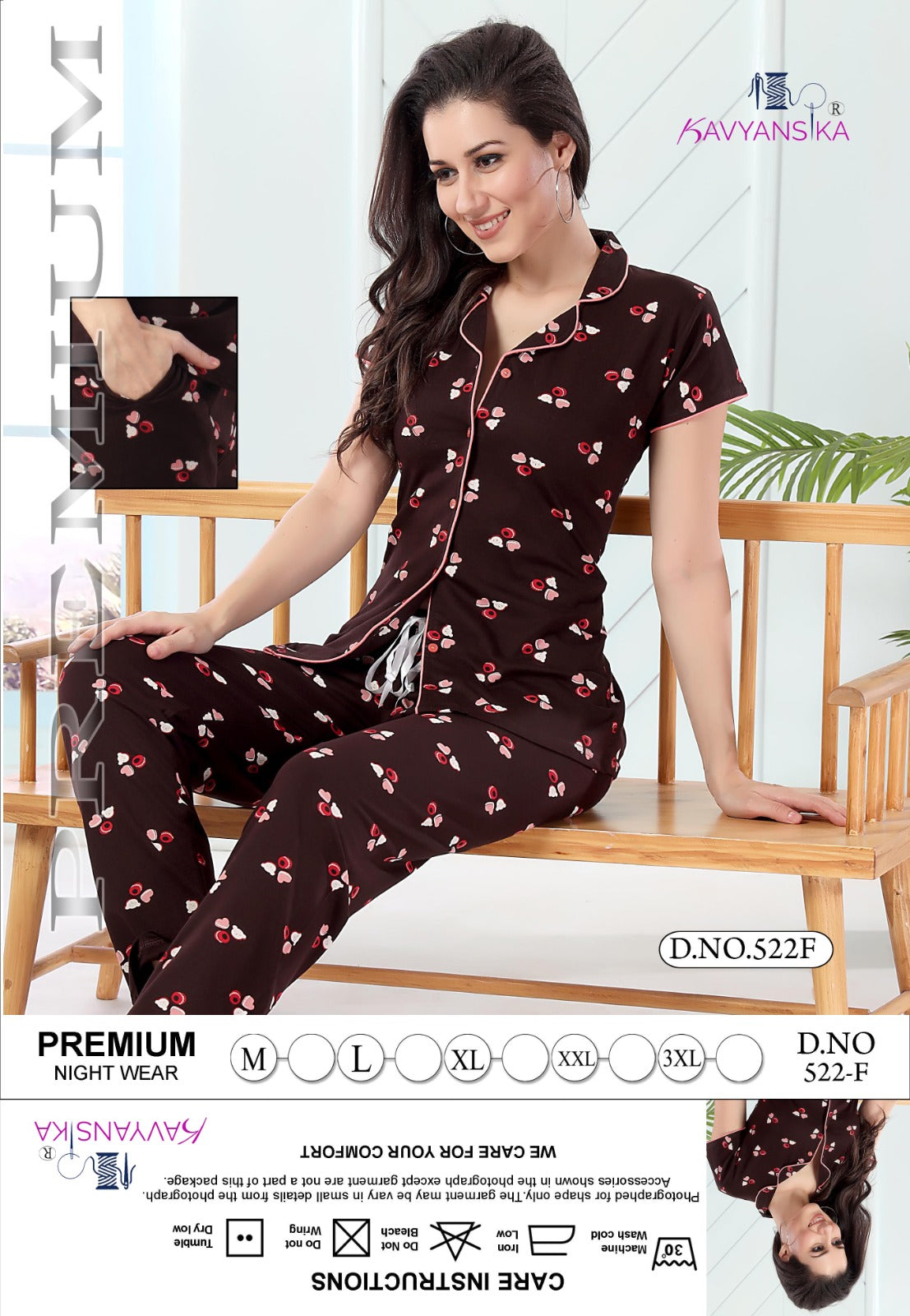 522 Kavyansika Cotton Collar Night Suits