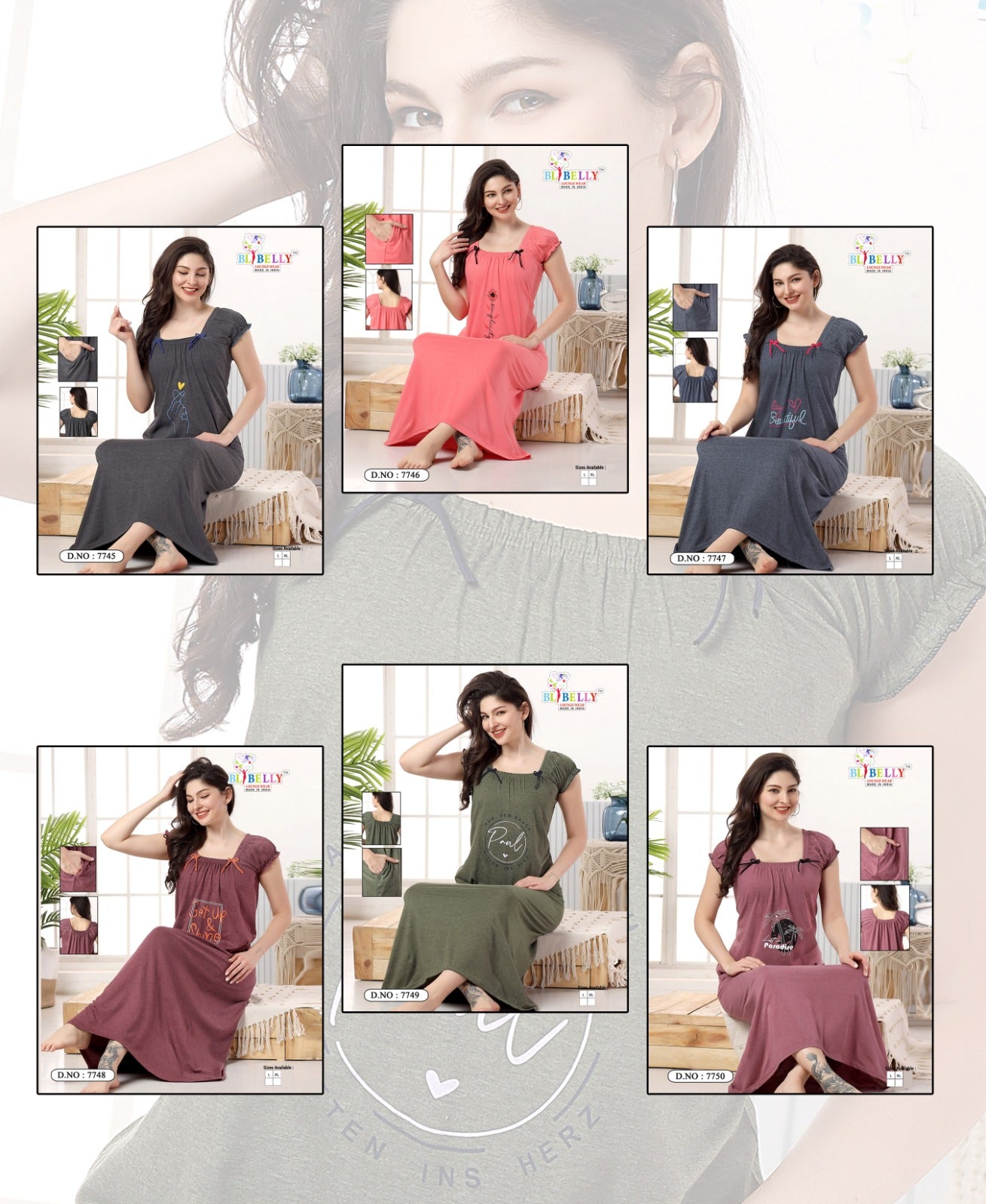 523 Belly Hosiery Sinker Night Gowns