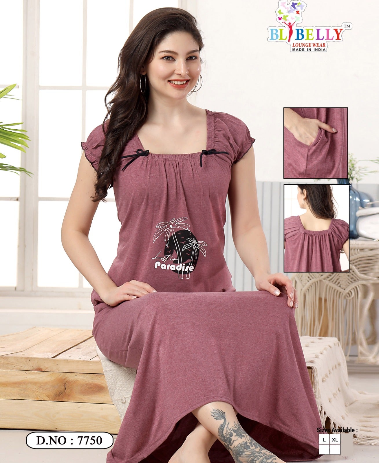 523 Belly Hosiery Sinker Night Gowns