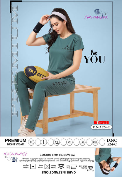 524 Kavyansika Tencil Pyjama Night Suits