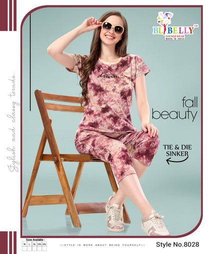 528 Belly Hosiery Sinker Capri Night Suits