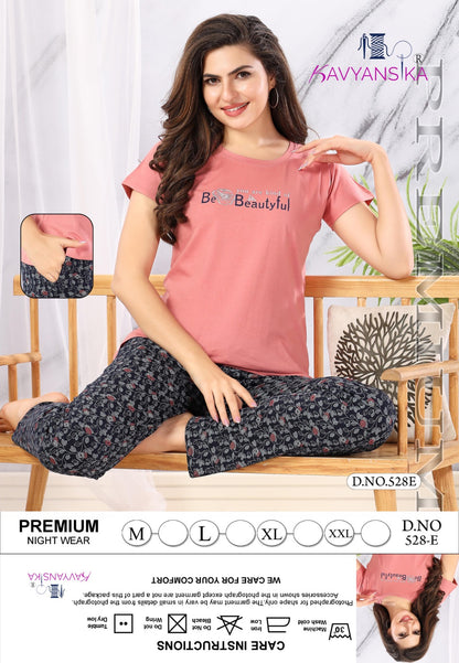 528 Kavyansika Hosiery Cotton Pyjama Night Suits