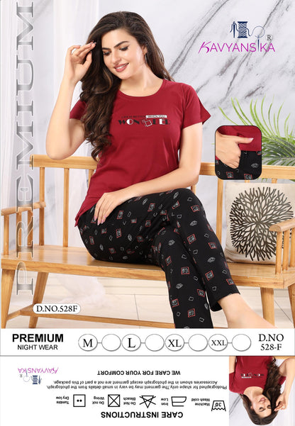 528 Kavyansika Hosiery Cotton Pyjama Night Suits